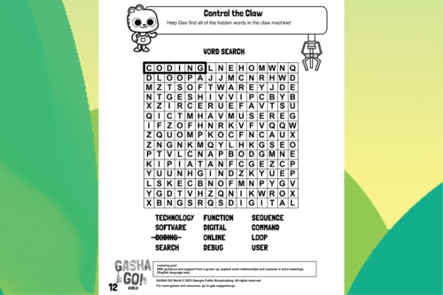 Gasha Go Control the Claw Activity Sheet