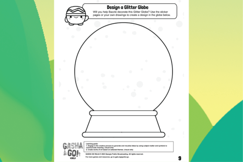 Gasha Go Glitter Globe Activity Sheet