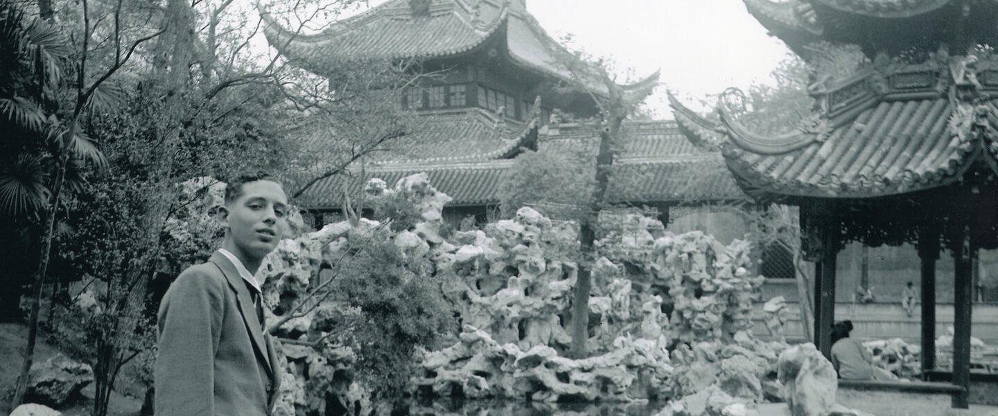 Horst Eisfelder at a Chinese Temple Garden in Sinza Road.
