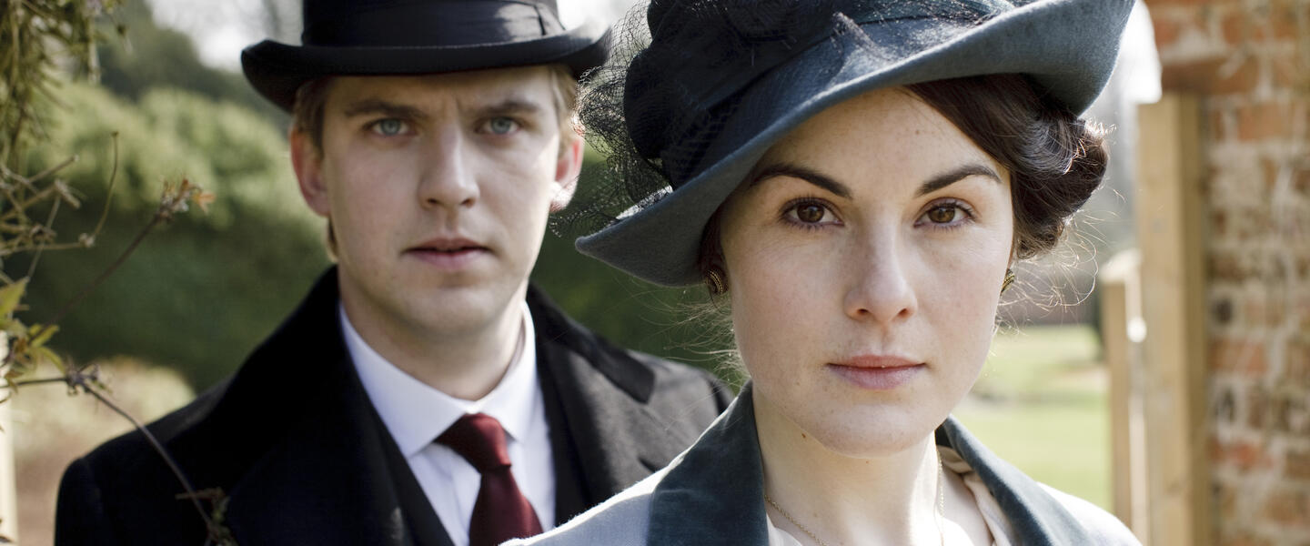 Dan Stevens (Matthew Crawley), Michelle Dockery (Lady Mary Crawley)