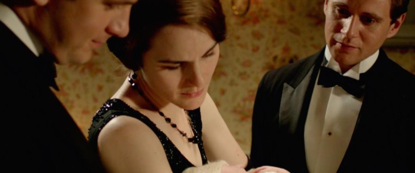 Mary holding baby Sybil.