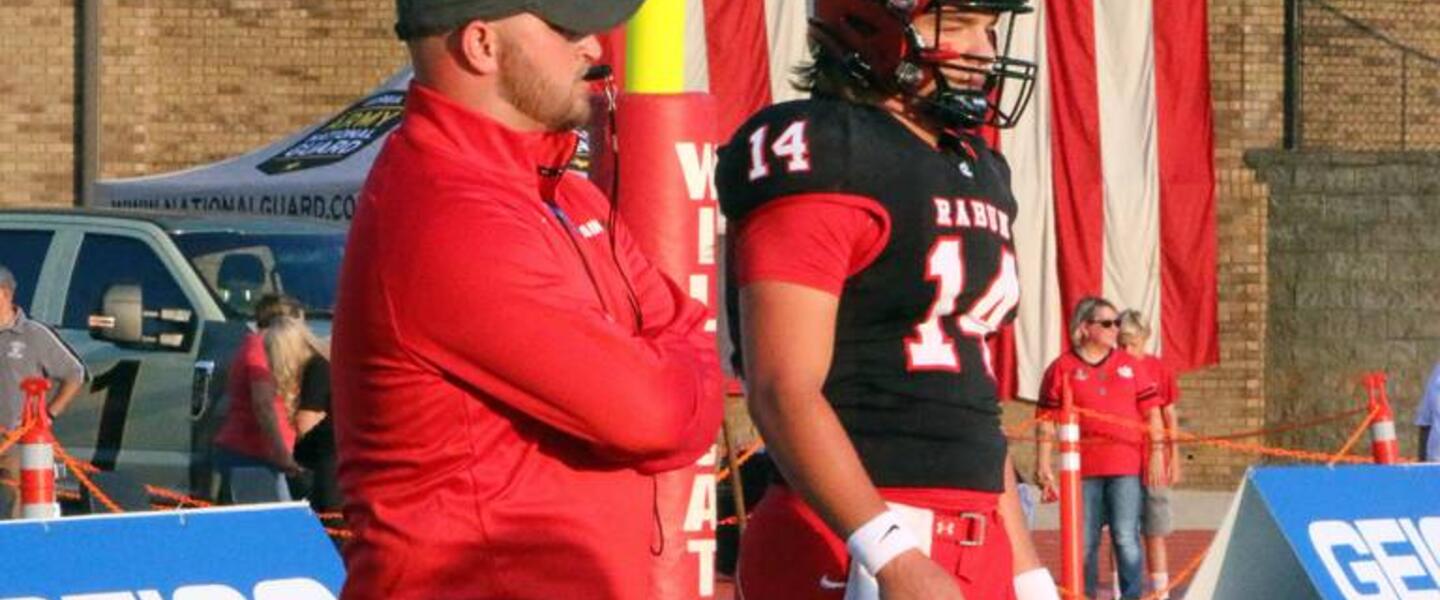 Rabun County Head Coach Jaybo Shaw and Quarterback Gunner Stockton