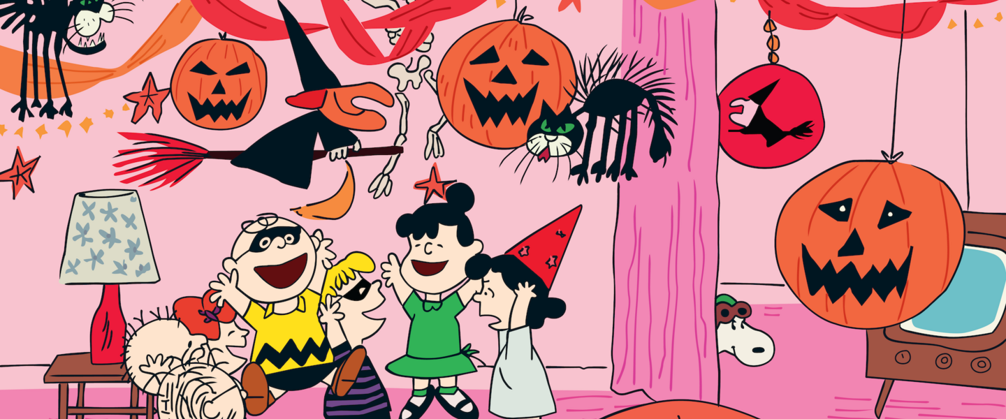 The Peanuts gang at a Halloween Party.