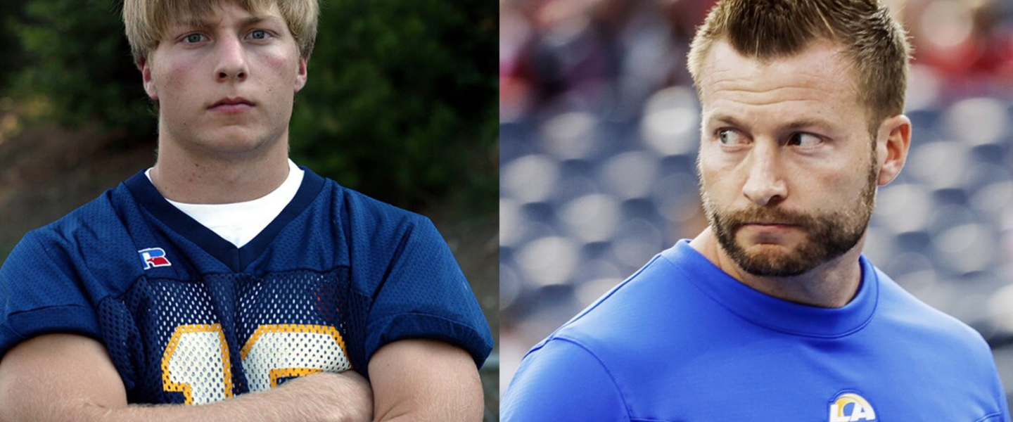 Sean McVay as a Marist Football player and Rams head coach