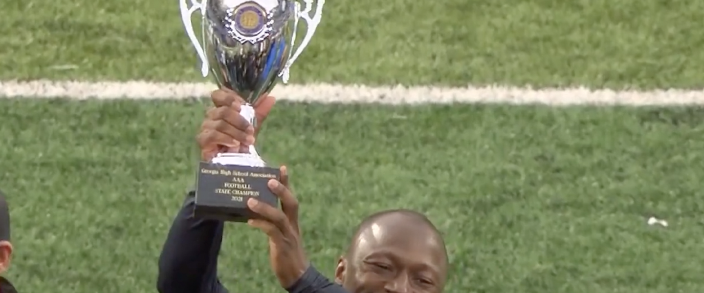 The Cedar Grove Saints won the 2021 3A State Championship with a 56-26 win over Carver (Atlanta) at Center Parc Stadium.