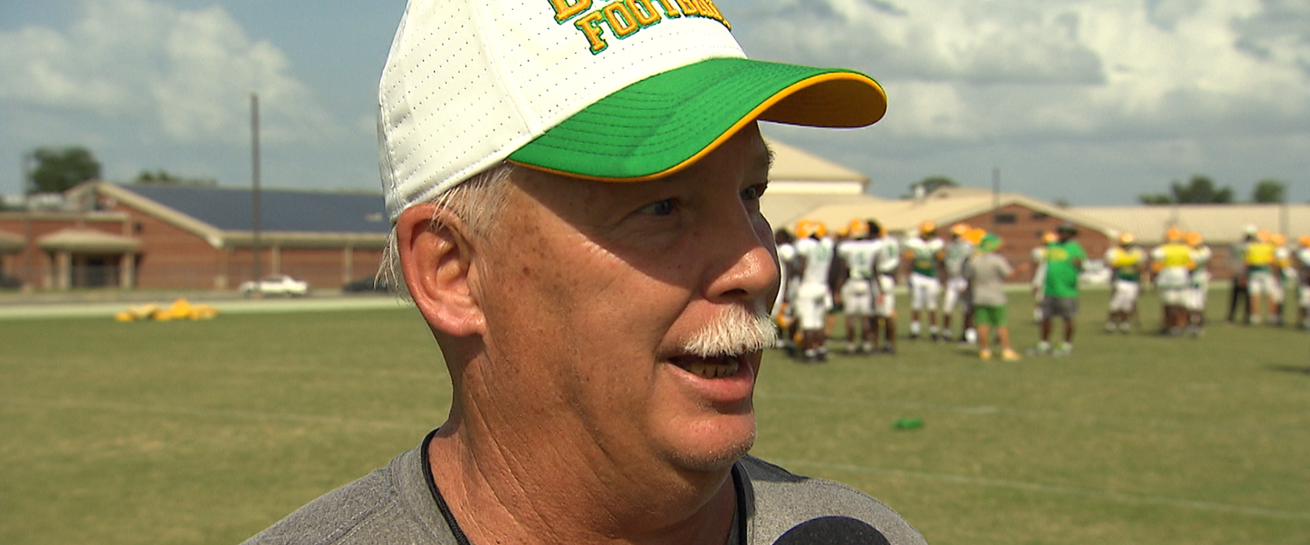 Dublin High School head football coach Roger Holmes