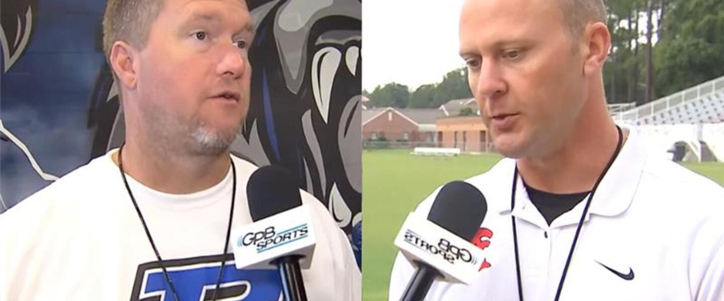 Pierce County Head Coach Ryan Herring and Appling Head Coach Jordan Mullis