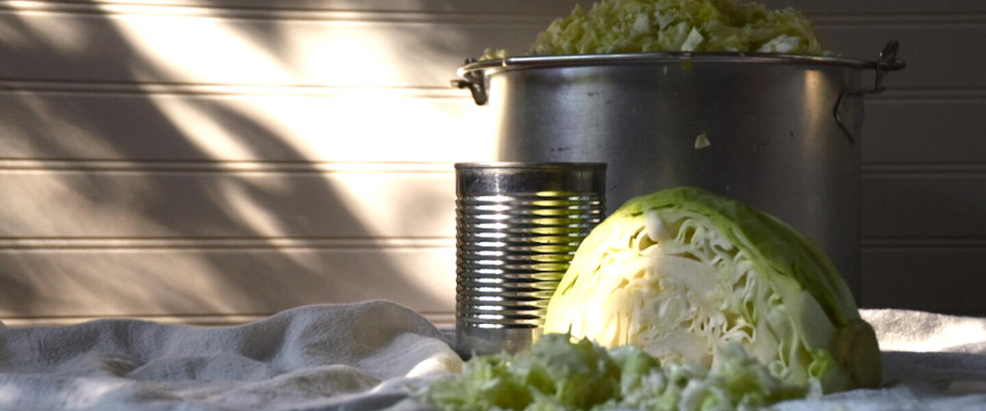 Cabbage on a table