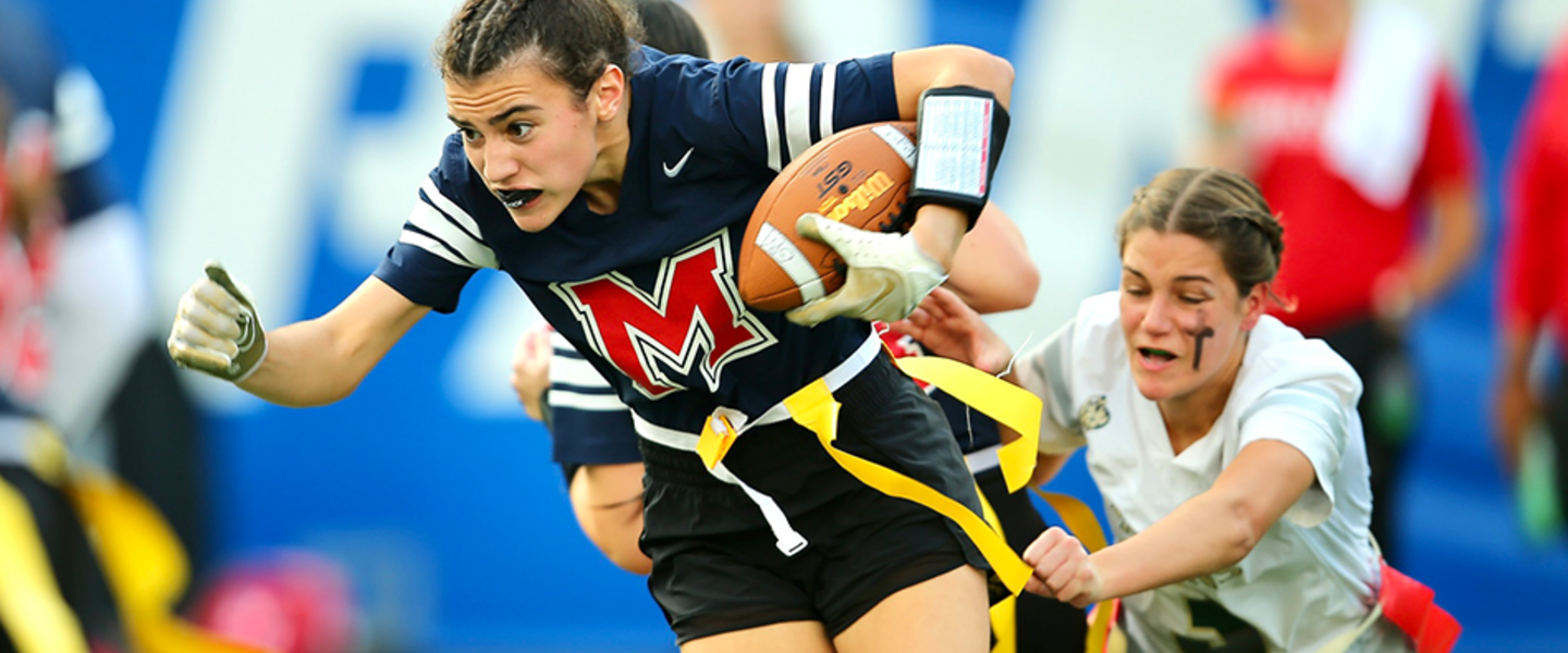Milton faced off with Blessed Trinity in the 2022 Girls Flag Football Division 3 State Championship live on GPB Sports. The game went to double overtime where the Titans took down the Eagles 19-13. 