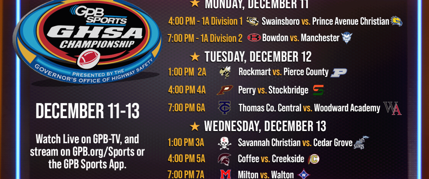 2023 Tackle Football Championship Schedule