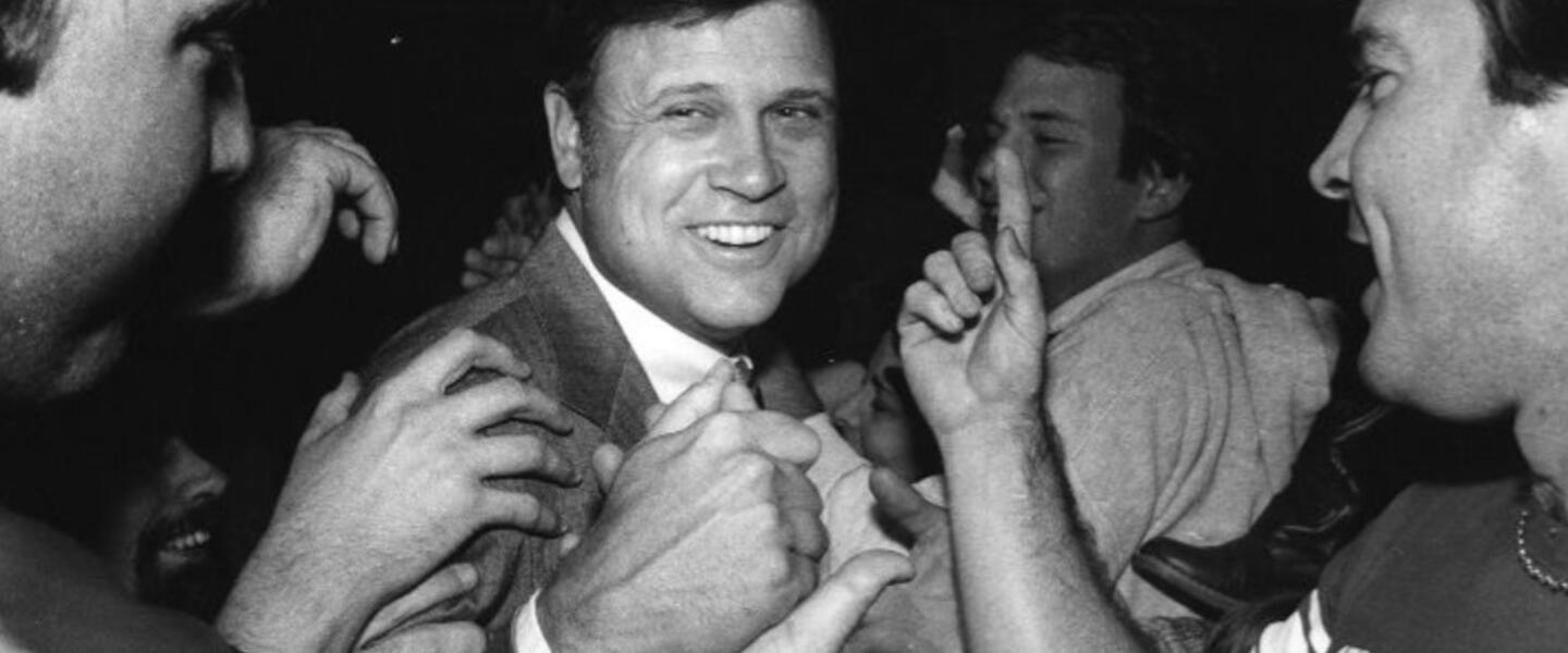 Leeman Bennett (center) and Steve and Bill Belichick.