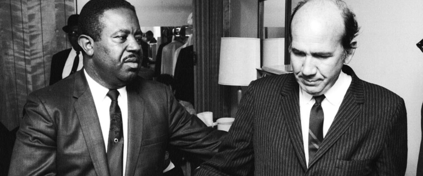 Will Campbell with Ralph David Abernathy in Memphis in 1968