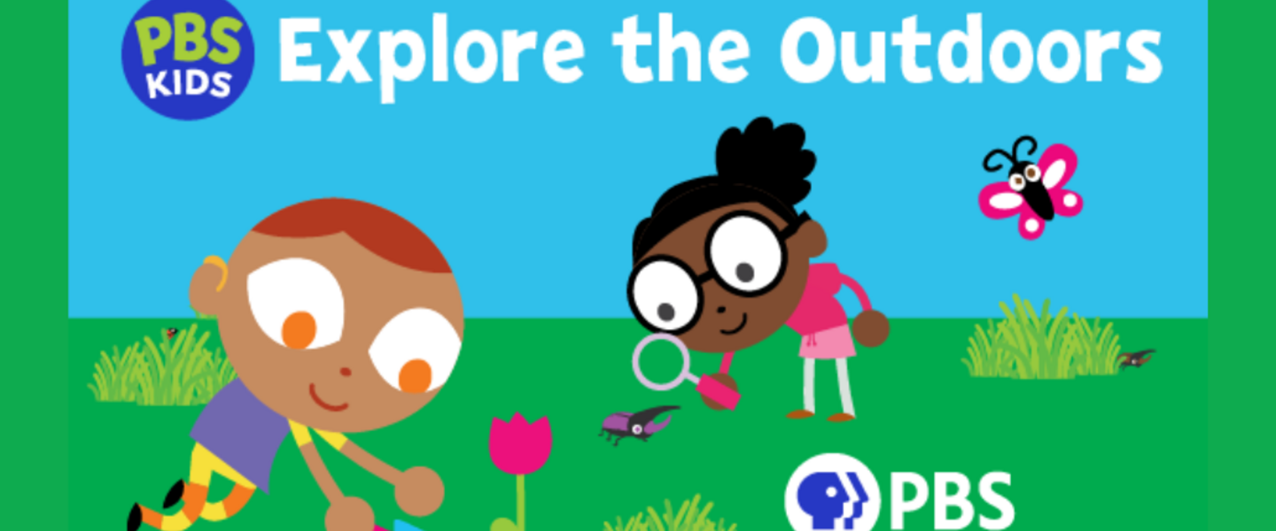 Two kids are exploring the outdoors. One is gardening. The other is examining an insect.