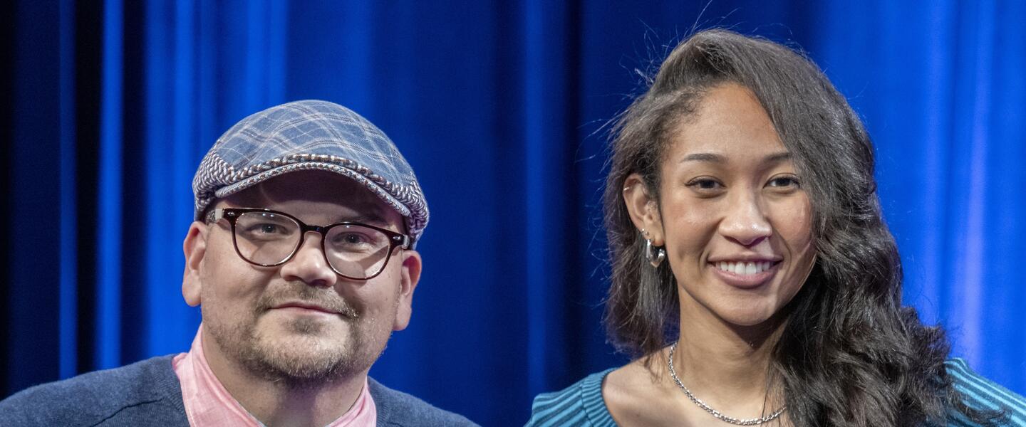 Sakura (right) with Peach Jam Podcast host Jeremy Powell