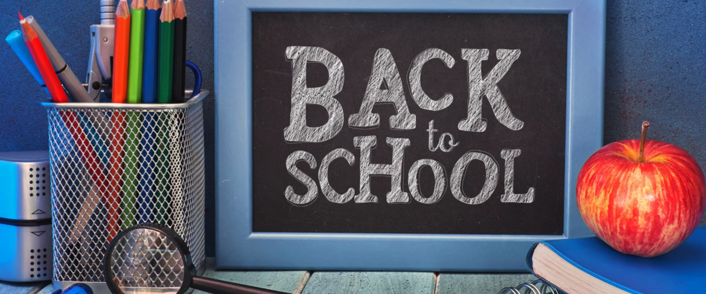 back to school on chalk board