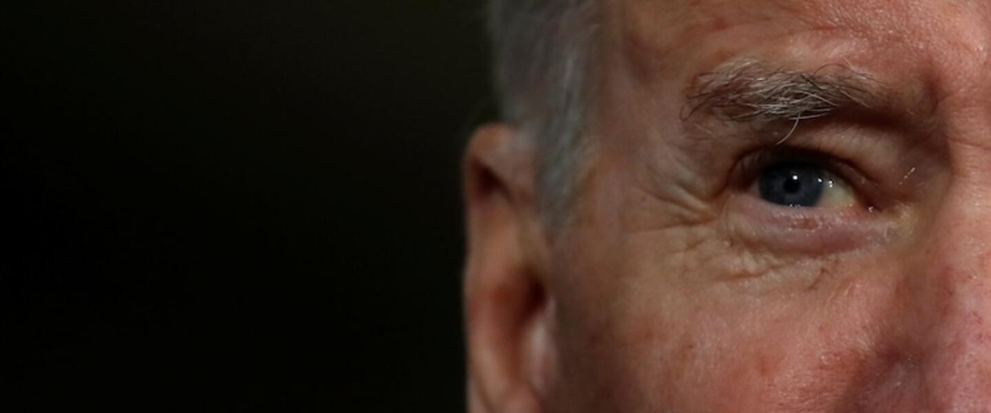 A close-up of President Biden's face