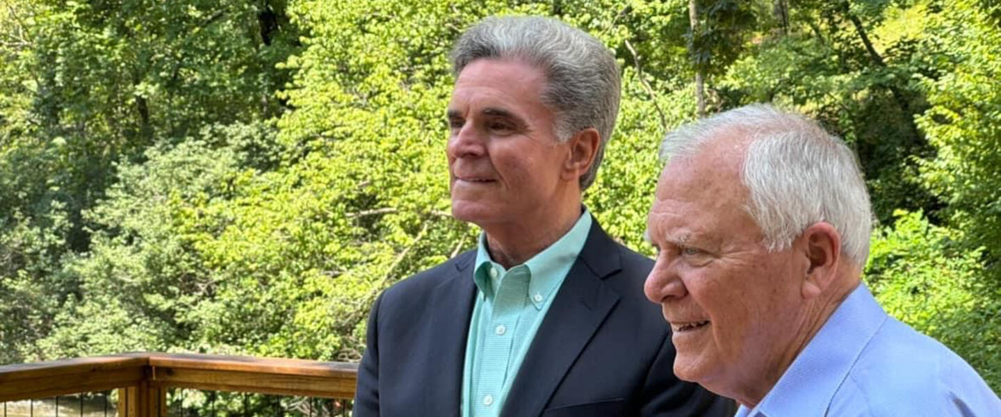 GPB's Jeff Hullinger with former Georgia Governor, Nathan Deal at his home in Demorest, GA