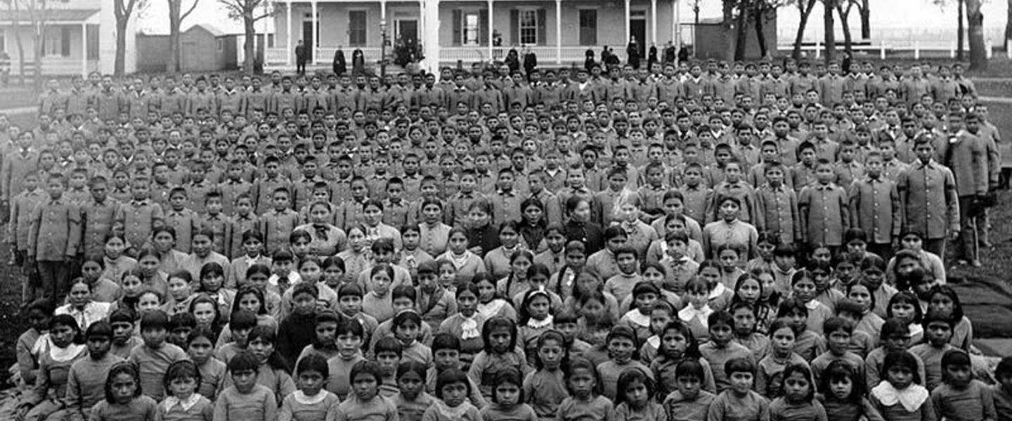 Native American students/captors of the Carlisle Indian Boarding School (1900)