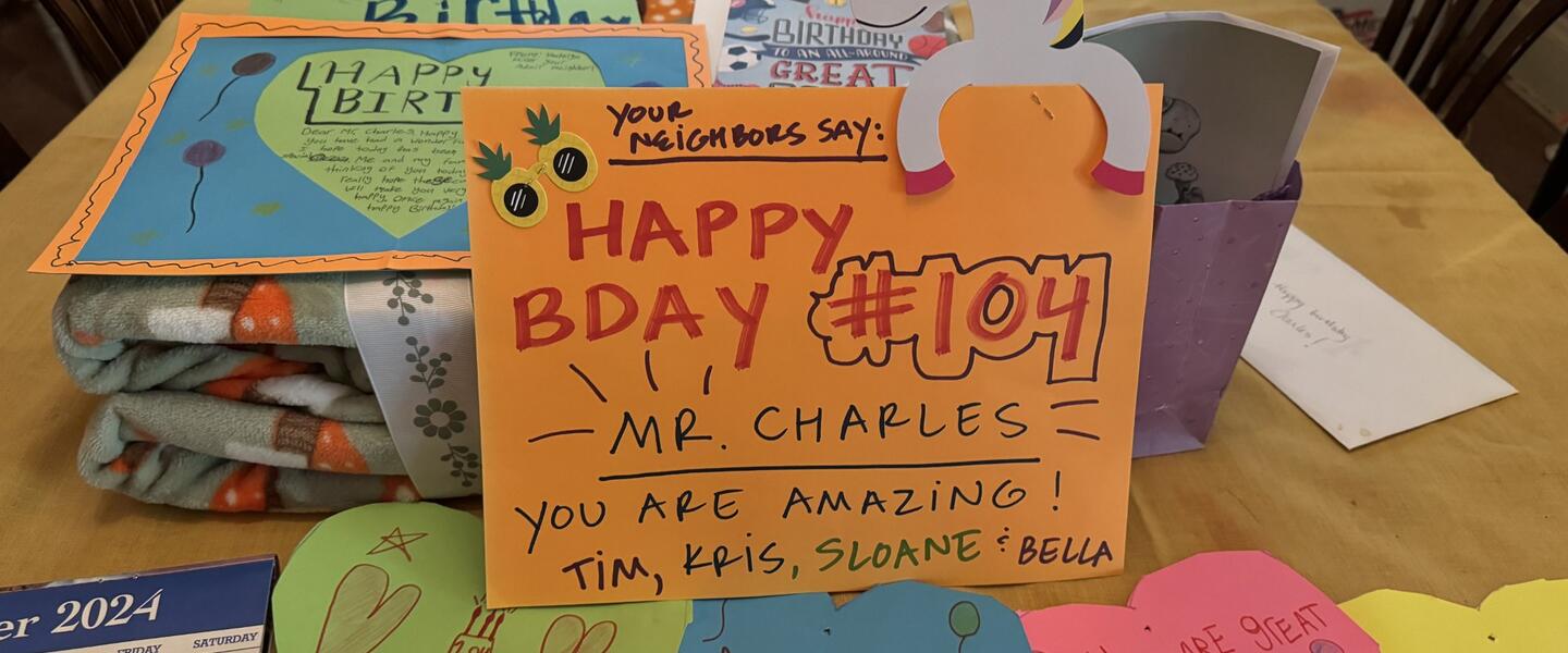“We had a great party yesterday," said 71 year-old Jane Rice of Fairfax, Virginia. "25 neighbors came over to share cake and sing for my dad’s birthday.” 