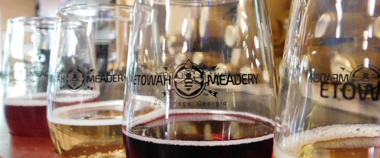 A flight of mead from Etowah Meadery