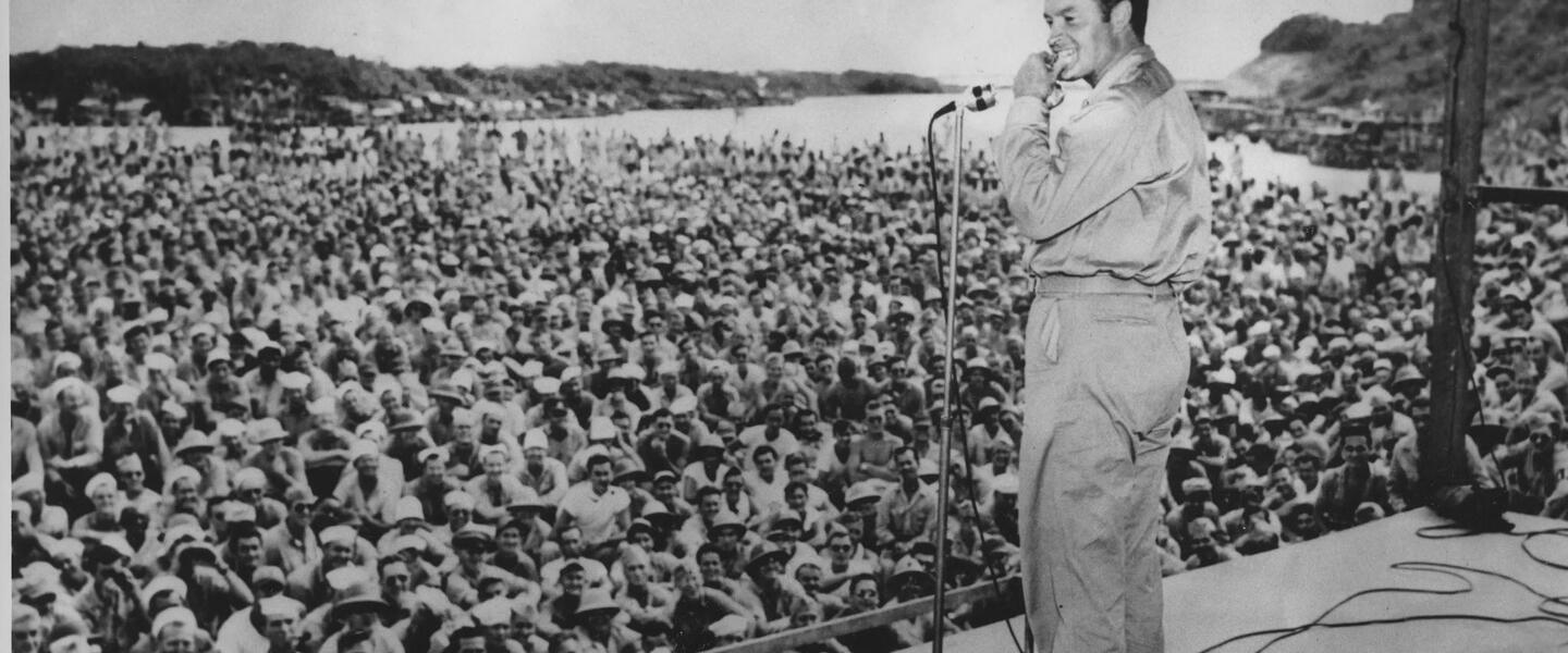 Bob Hope performing for troops during WWII.