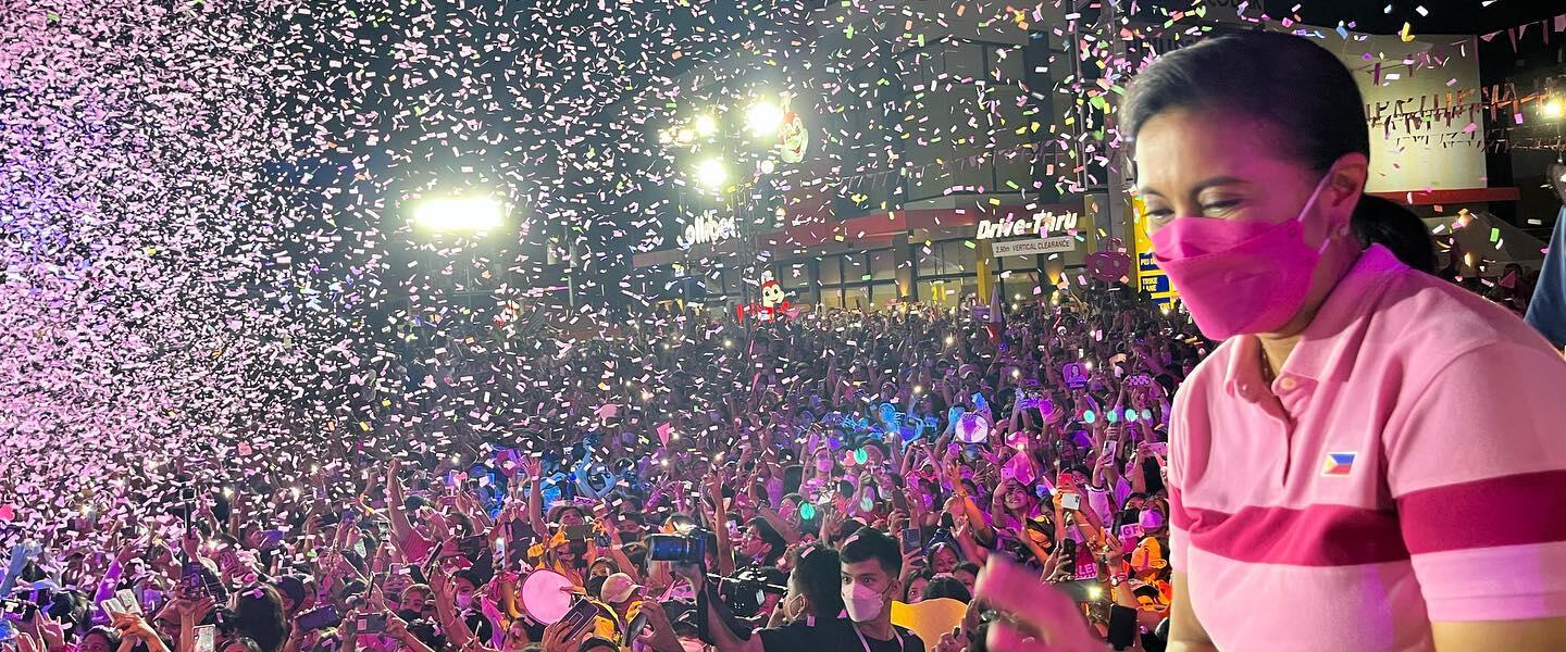A street celebration during an election in the Philippines.
