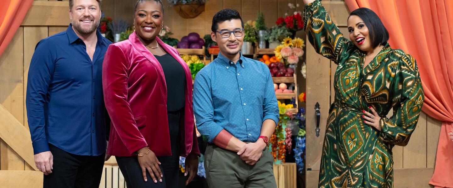 Host and judges of the Great American Recipe.