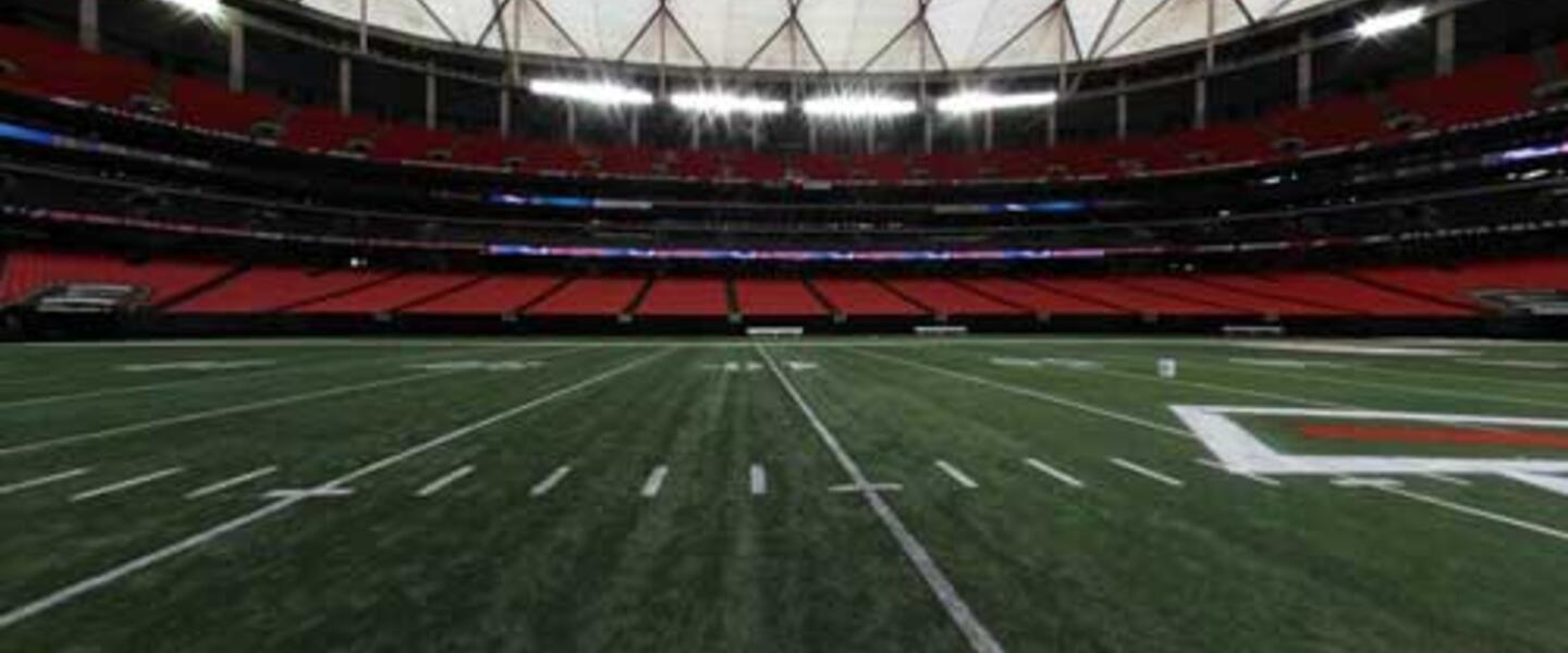 (Atlanta) Still from 360 panorama view of the Georgia Dome. (Atlanta) Still from 360 panorama view of the Georgia Dome.