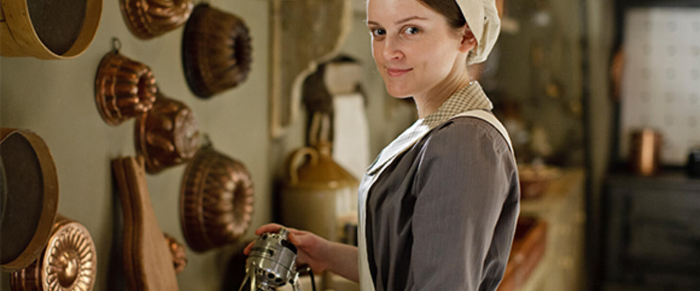 Daisy's electric mixer causes friction downstairs. (Photo via WGBH.)
