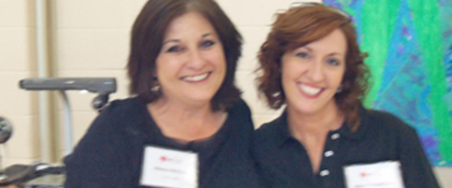 Organizers Wanda McClure and Nikki Robertson take a break for the cameras. Organizers Wanda McClure and Nikki Robertson take a break for the cameras.