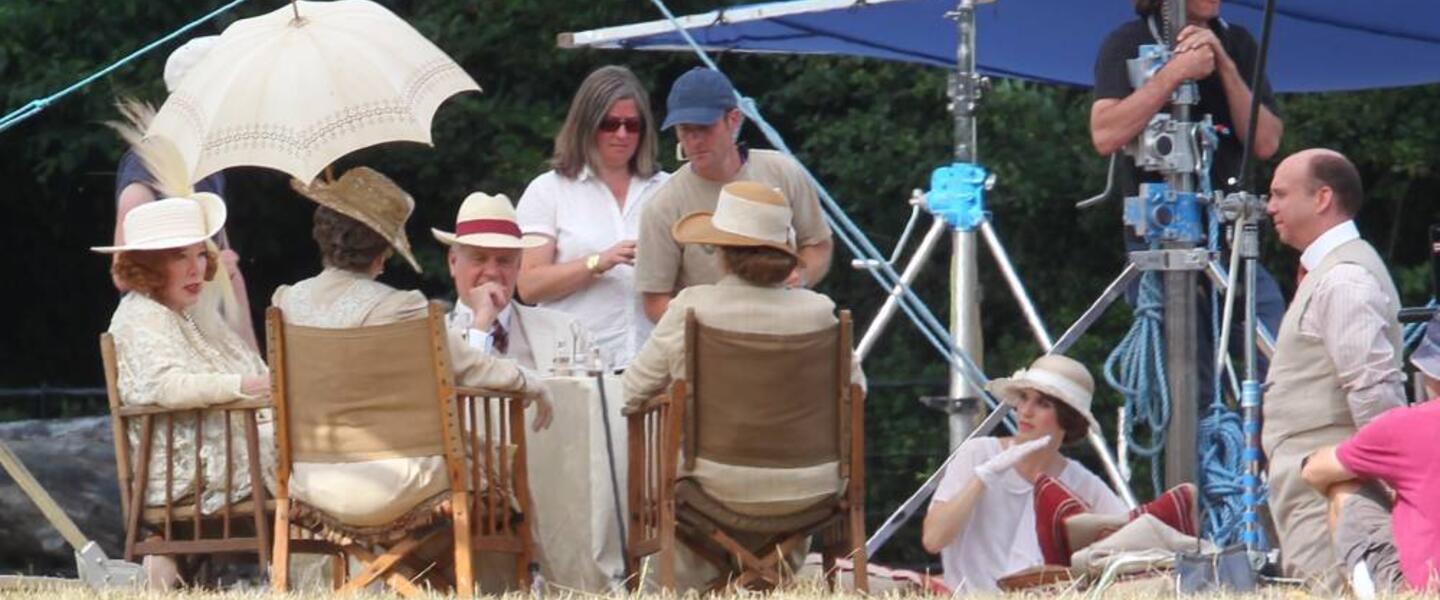 The Levinsons preside over a Downton garden party. The Levinsons preside over a Downton garden party.