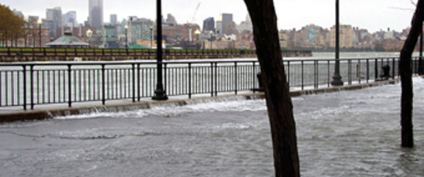 The Hudson River swells and rises over the banks of the Hoboken, NJ. Photo courtesy Charles Sykes/AP The Hudson River swells and rises over the banks of the Hoboken, NJ. Photo courtesy Charles Sykes/AP