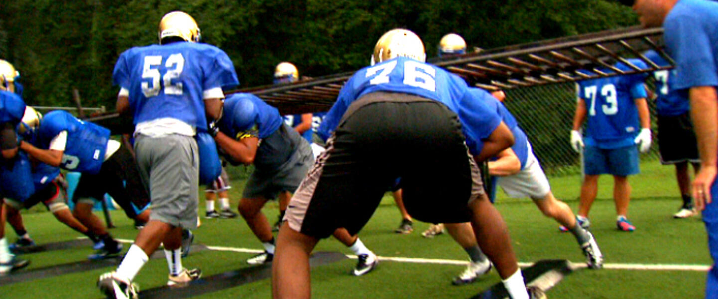 The McEachern Indians spend quality time on the field in preparation for Saturday's contest against the Brookwood Broncos.