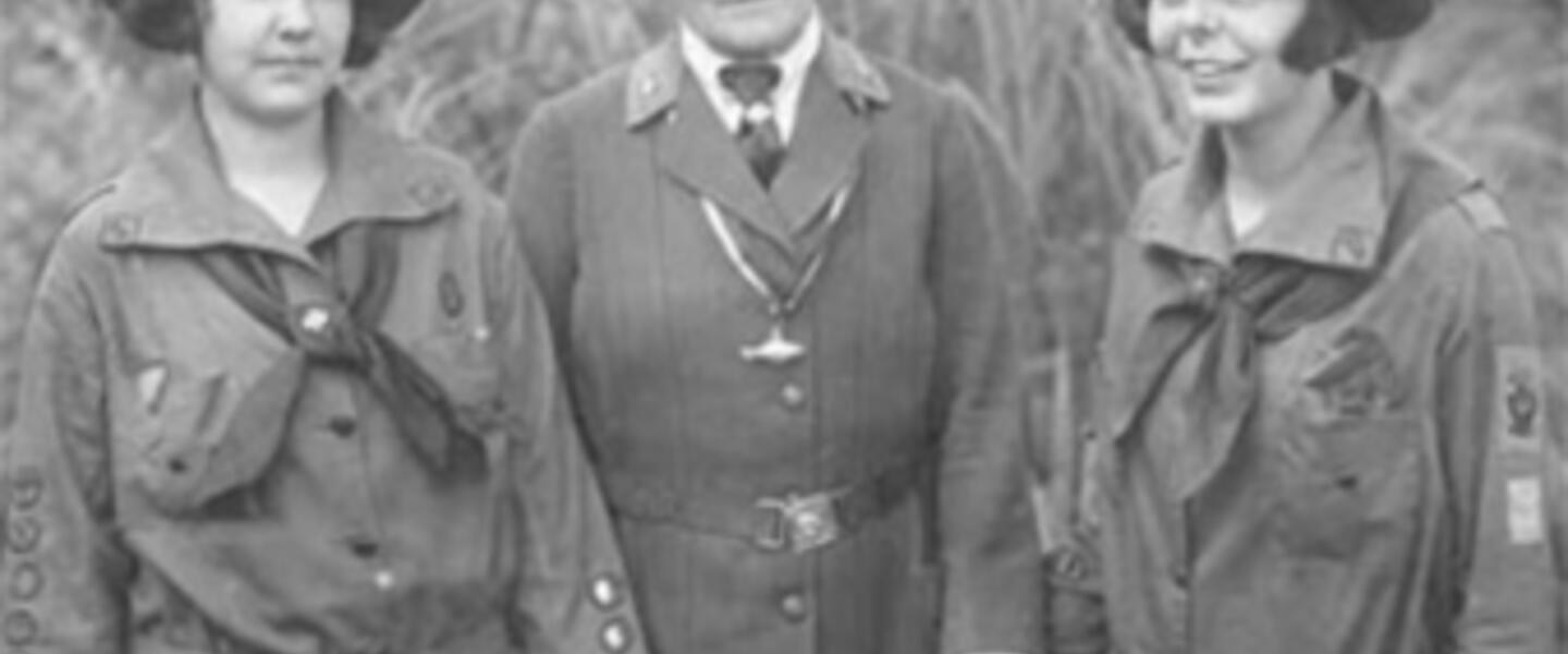 Juliette Gordon Low in her Girl Scouts gear. Juliette Gordon Low in her Girl Scouts gear.