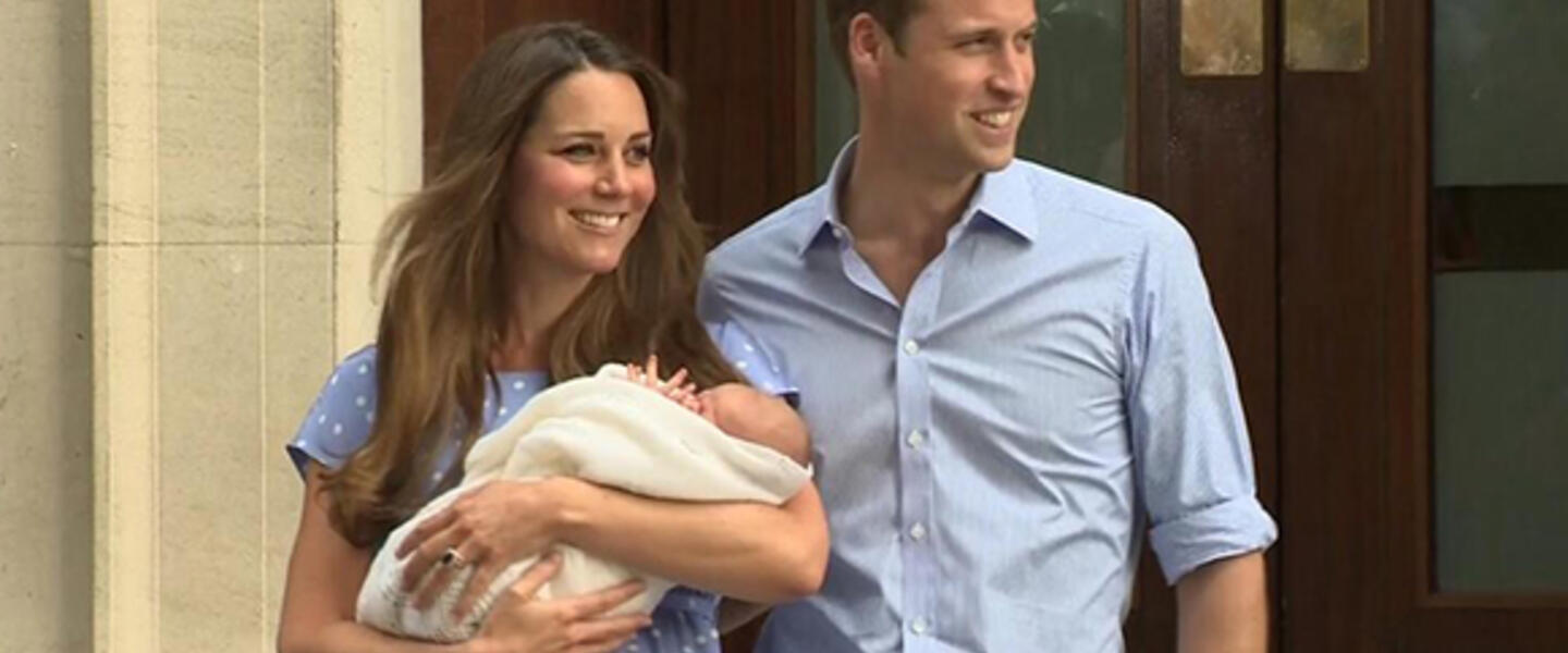 Kate Middleton and Prince William emerge with their new infant son. Might they name him George- like George Crawley? (Photo BBC) Kate Middleton and Prince William emerge with their new infant son. Might they name him George- like George Crawley? (Photo BBC)