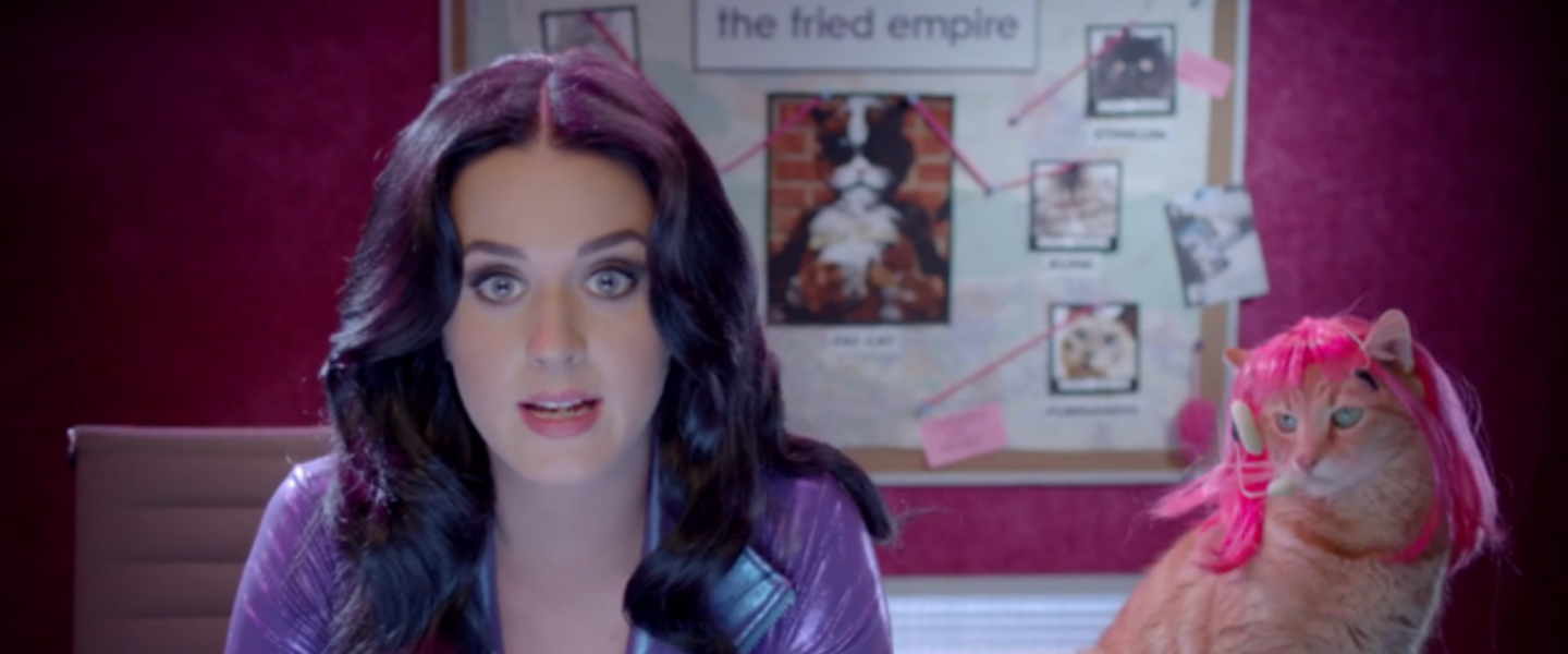 Katy Perry and one of the Popcats are part of the Top 10 video CATdown for Adopt a cat month. Katy Perry and one of the Popcats are part of the Top 10 video CATdown for Adopt a cat month.