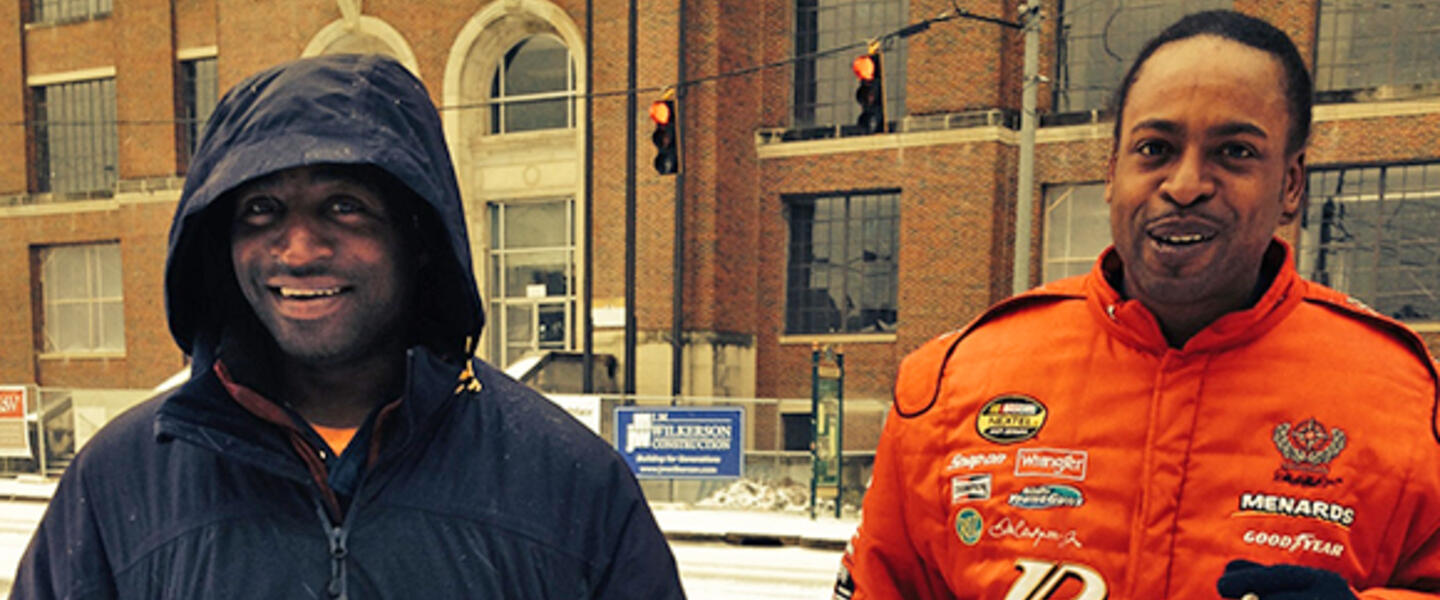 Renelle Rivers and Lamelle Levin stand on Catch out Corner on Ponce de Leon Atlanta. (Image from GPB's Tanya Ott)