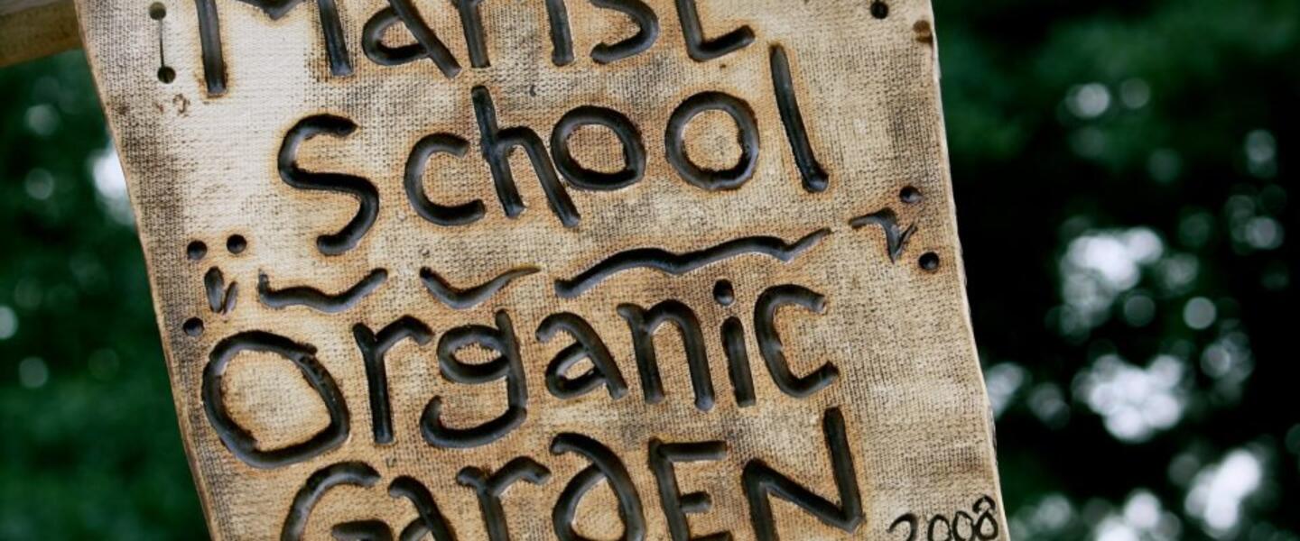 Sign for Marist School's Organic Garden in Atlanta, Georgia. (Photo: Marist School Organic Garden's Facebook page) Sign for Marist School's Organic Garden in Atlanta, Georgia. (Photo: Marist School Organic Garden's Facebook page)