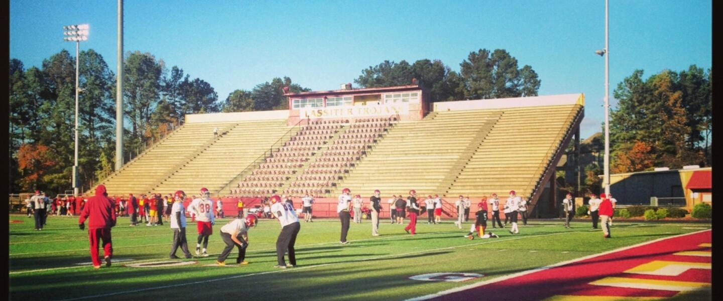 The Lassiter Trojans will host the Peachtree Ridge Lions for the first round of the 2013 playoffs. The Lassiter Trojans will host the Peachtree Ridge Lions for the first round of the 2013 playoffs.