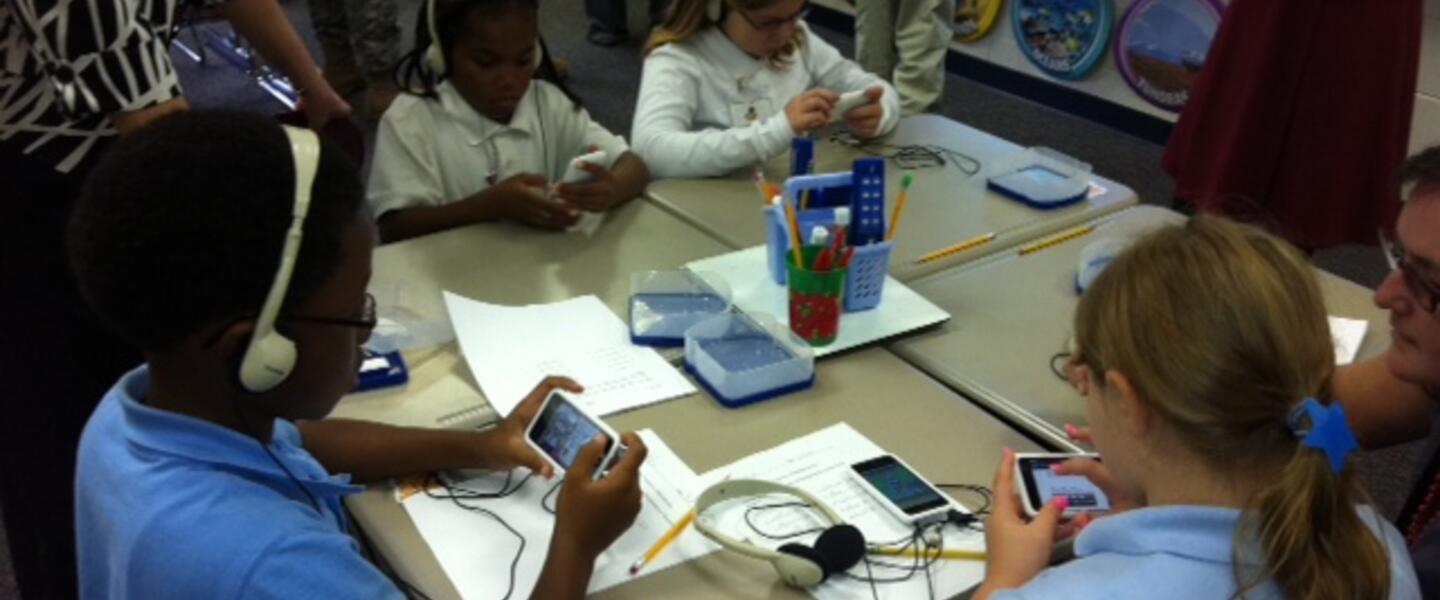 Students doing high-tech work at Taylor's Creek Middle School Students doing high-tech work at Taylor's Creek Middle School