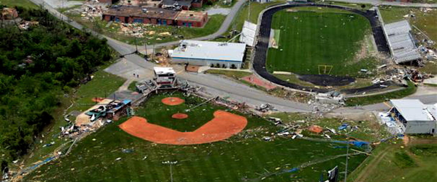 View of tornado damage at Ringgold High School. Image at http://www.highschooltabloid.com View of tornado damage at Ringgold High School. Image at http://www.highschooltabloid.com