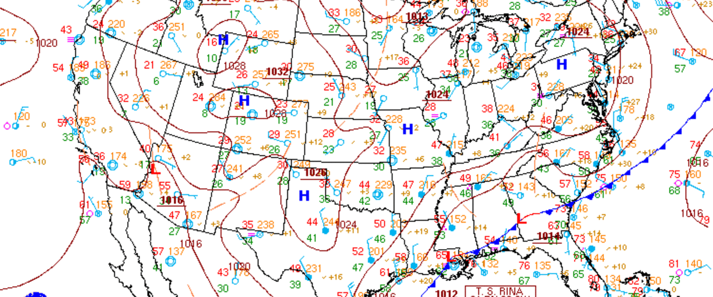 October 28, 2011 Surface Map, Courtesy of the Hydrological Prediction Center and NOAA October 28, 2011 Surface Map, Courtesy of the Hydrological Prediction Center and NOAA
