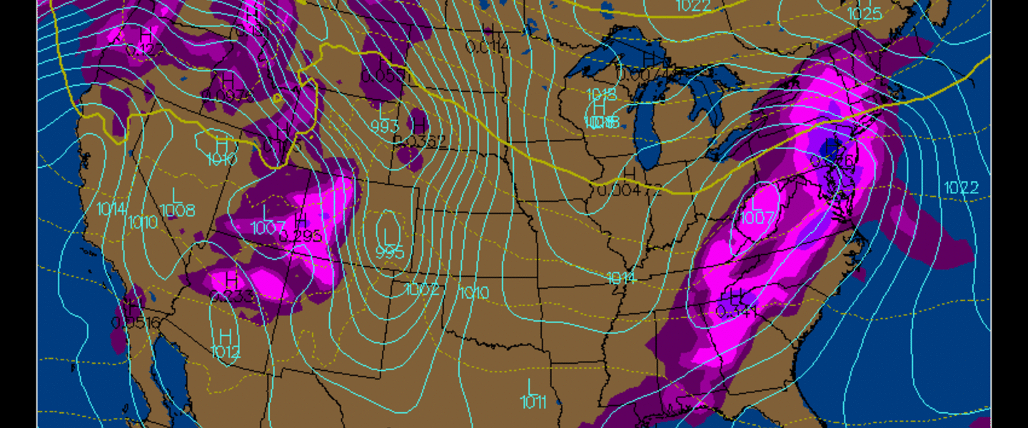 GFS Model Output for the surface precipitation on Saturday, January 20th. Courtesy of Wright-Weather.com GFS Model Output for the surface precipitation on Saturday, January 20th. Courtesy of Wright-Weather.com