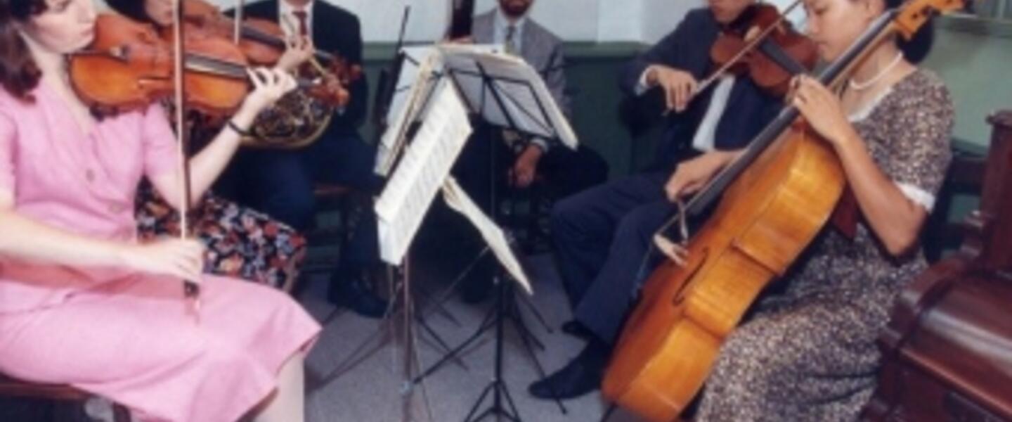 Of the six friends of the couple playing at this wedding, only two make their living as instrumentalists. (Photo: Jon Reis.) Of the six friends of the couple playing at this wedding, only two make their living as instrumentalists. (Photo: Jon Reis.)