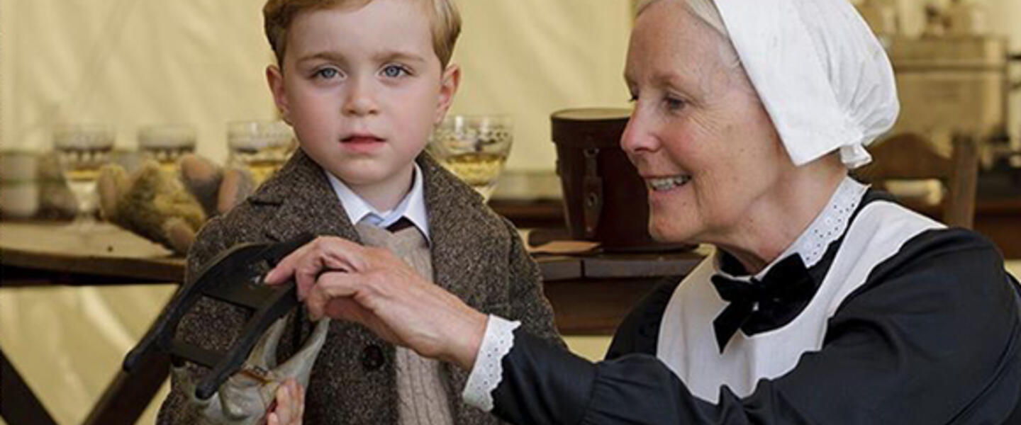 My how baby George has grown! Photo from Facebook Downton Abbey. My how baby George has grown! Photo from Facebook Downton Abbey.