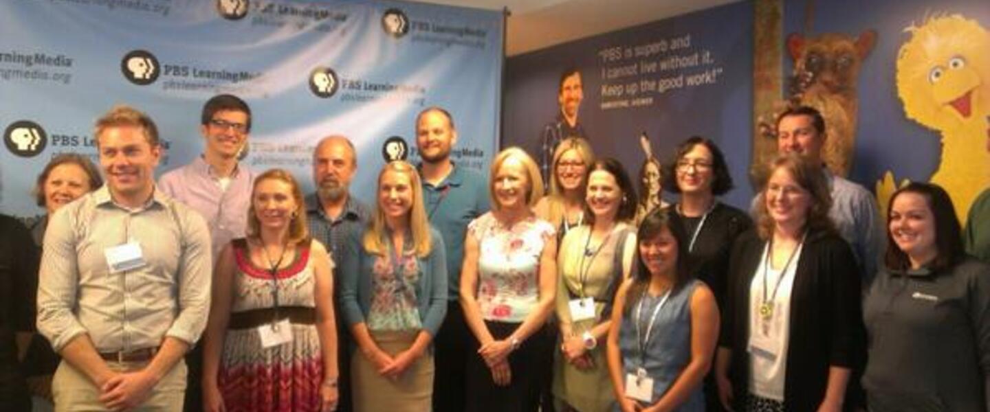 PBS Learning Media Digital Innovators smile for the cameras with Newshour's Judy Woodruff. Courtesy @LDHirsh. PBS Learning Media Digital Innovators smile for the cameras with Newshour's Judy Woodruff. Courtesy @LDHirsh.