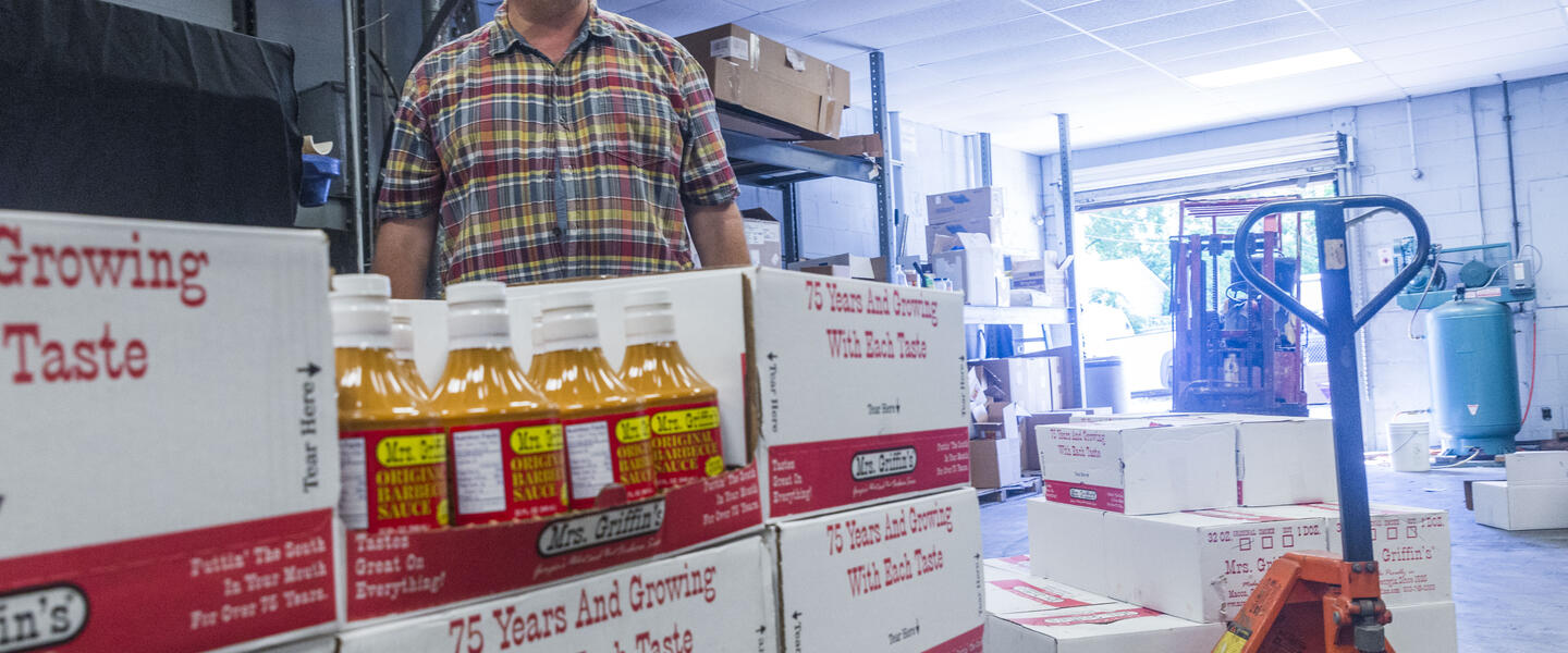 Roland Neel of Mrs. Griffin's barbecue sauce