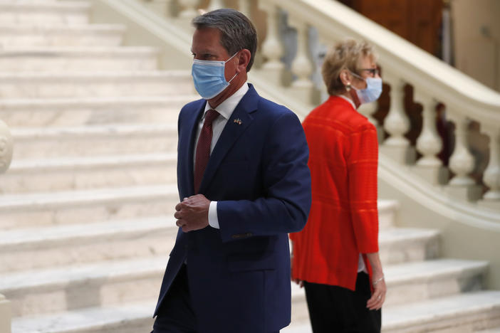 Gov. Brian Kemp and Dr. Kathleen Toomey at the Georgia Capitol.