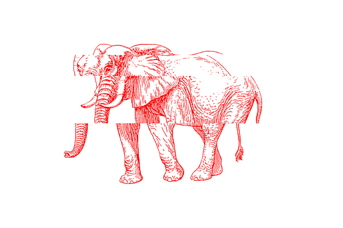 An image of an elephant, the symbol of the Republican party.