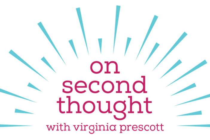 "On Second Thought" pink and blue logo